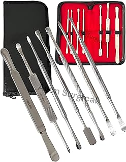ArTlAb-Premium Dental Elevators Etracting Extraction Osteotome Periotome Luxating Elevator Apical Spade Cryer Proximator Elevator Oral Implant, Root Extraction (Periosteal Set of 7)
