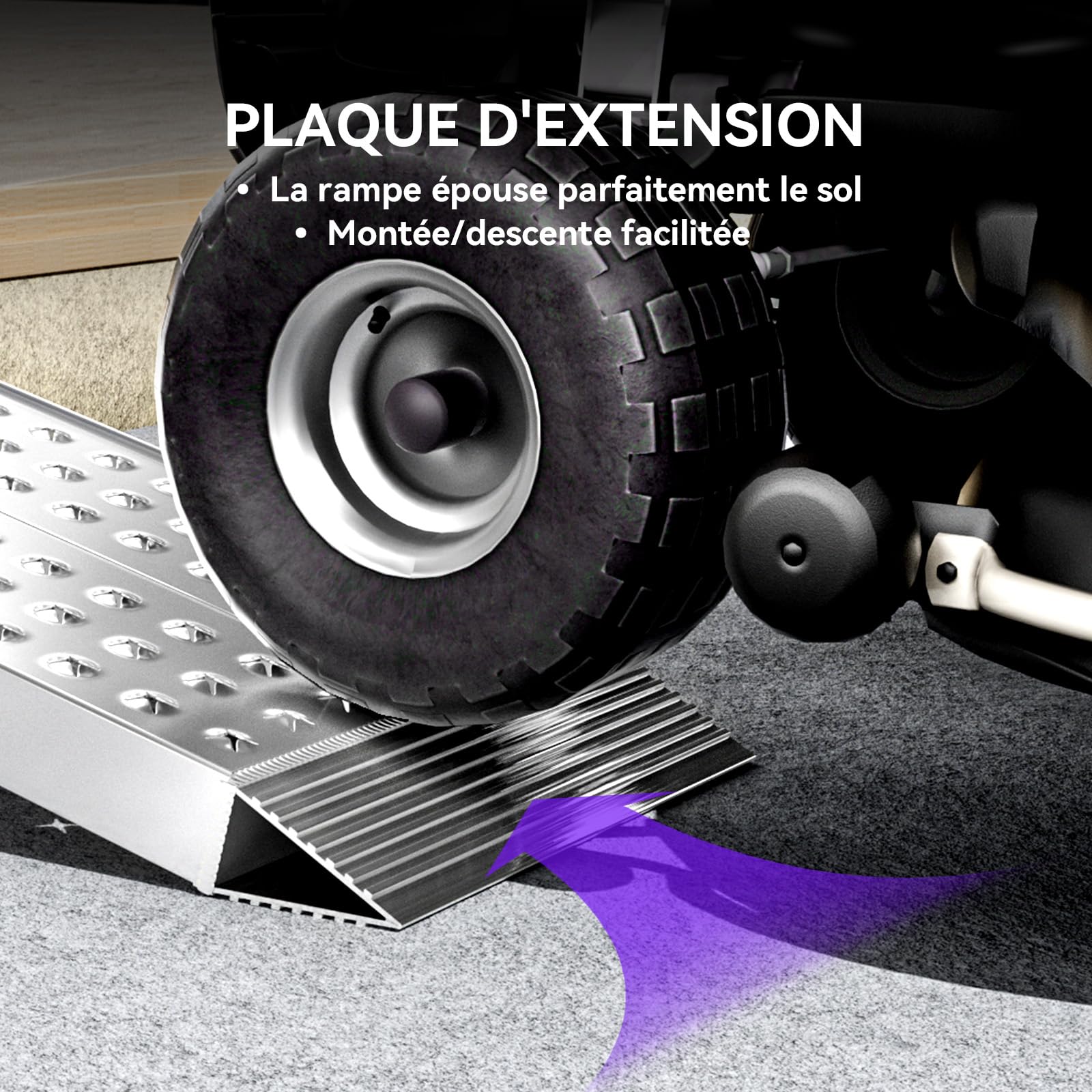 FACHNUO Rampe d'accès Pliable pour Moto - Capacité de charge 340 kg - Rampe de chargement portable en aluminium de 140 cm - Rampe antidérapante