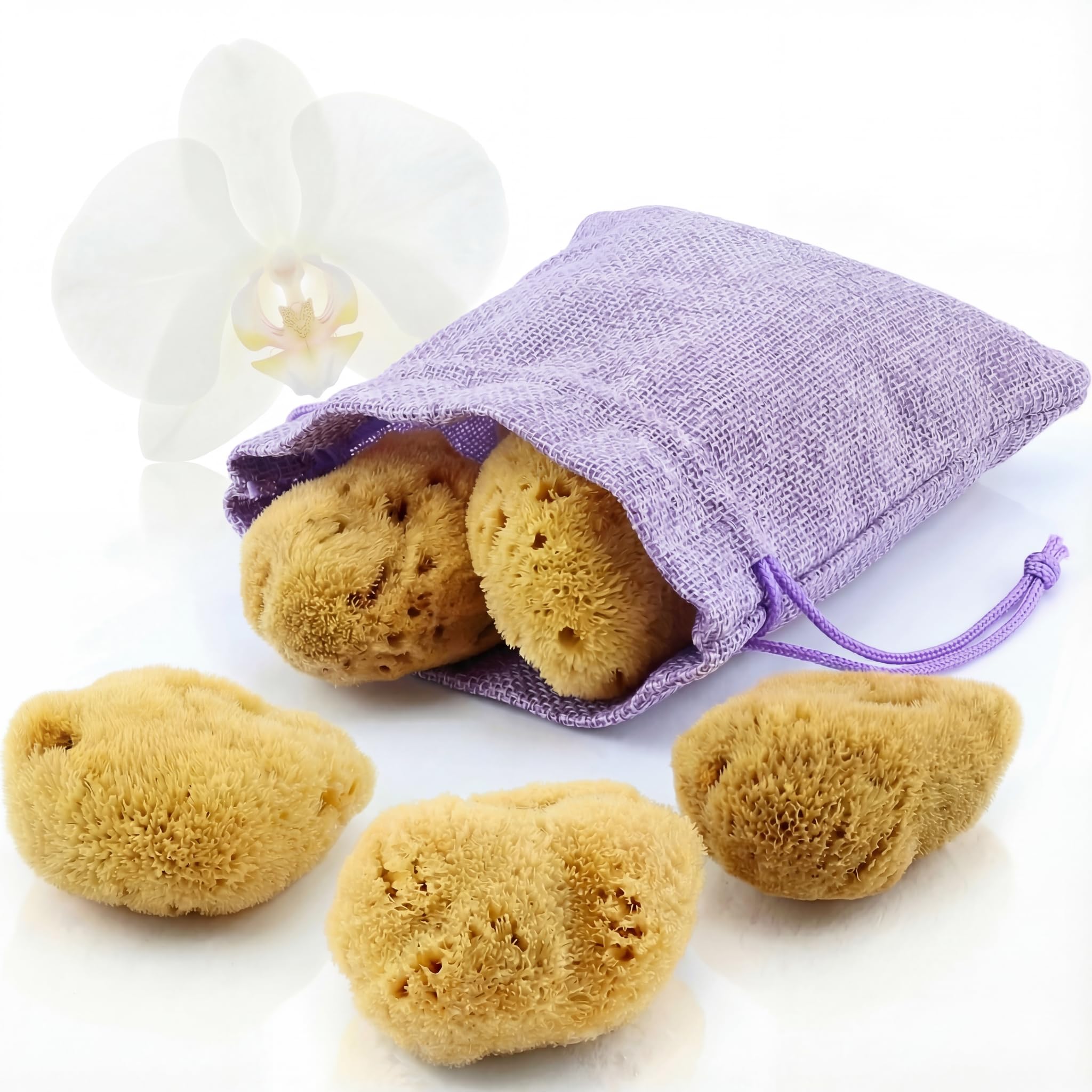 tom&pat® Spugna mestruale naturale • alternativa ai tamponi • riutilizzabile e lavabile • Dermatest eccellente • contenitore per viaggio • qualità premium Grecia (Taglia S, 5 x 3-5 cm)