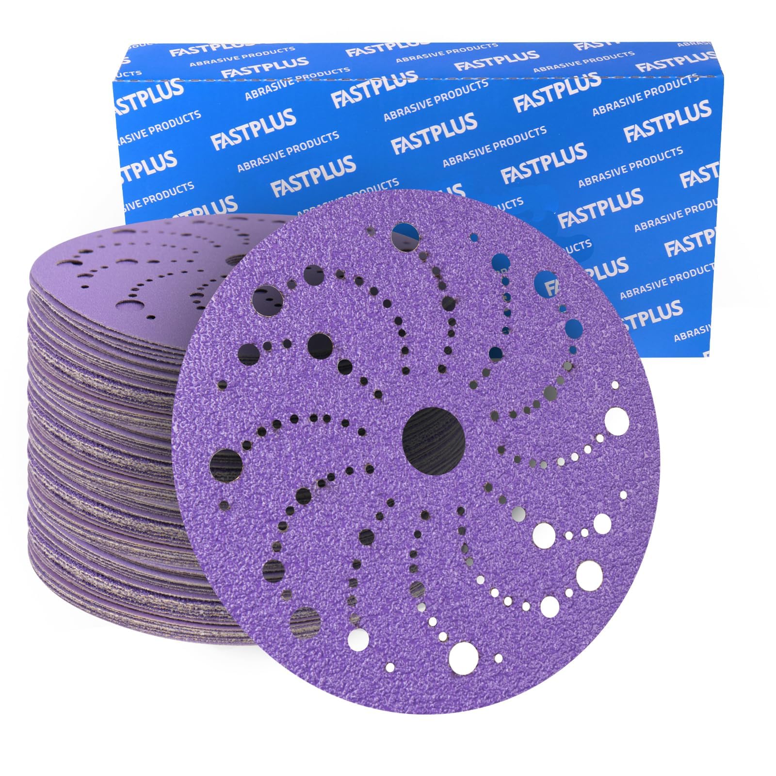 50x Poröse Violett Keramik Schleifpapier 150mm Klett K150 Exzenterschleifer | Poröses Hochleistungsschleifpapier für den extremen Grobschliff. Ideal zur Lackentfernung auf Holz, Metall und Autolack