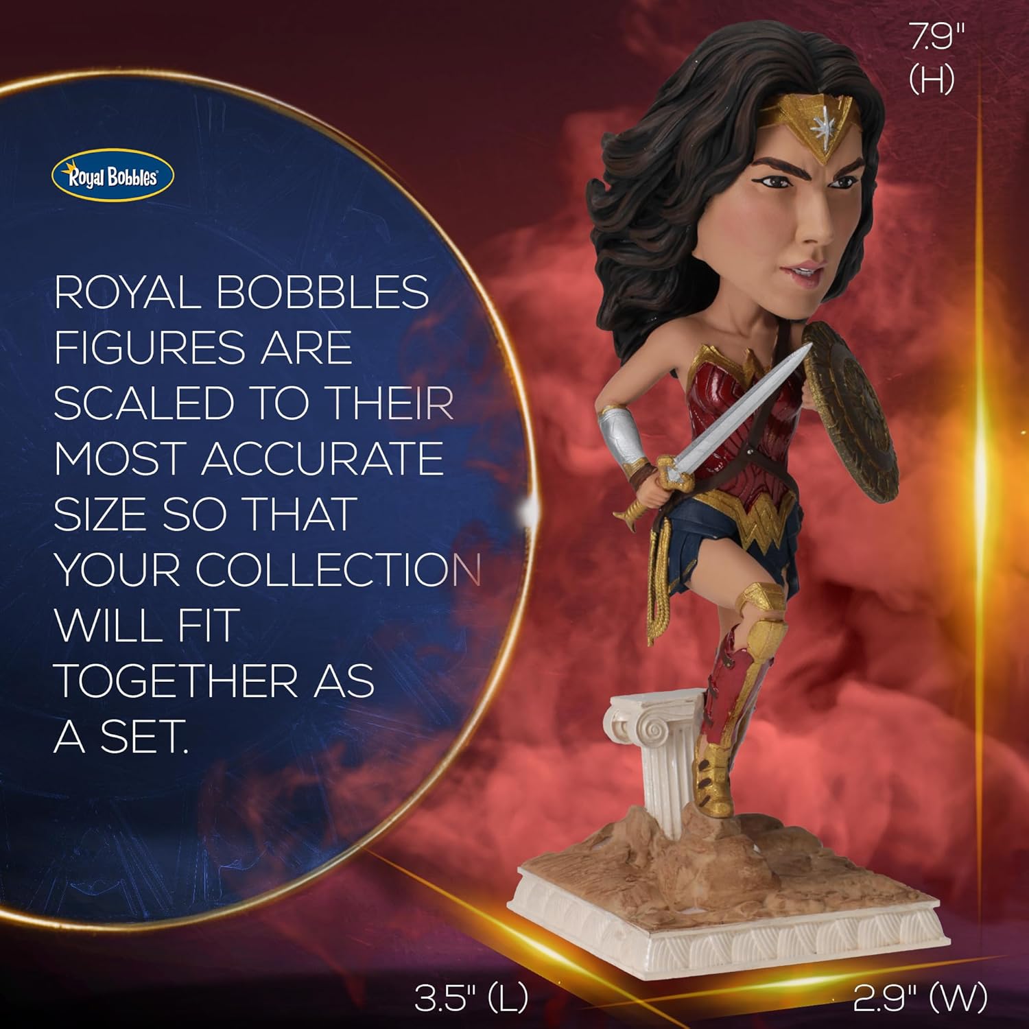 Royal Bobbles DC Comics Wonder Woman (2017) Gal Gadot Princess Diana - 7.9 Inches Tall – Collectible Bobblehead Statue - Image 5