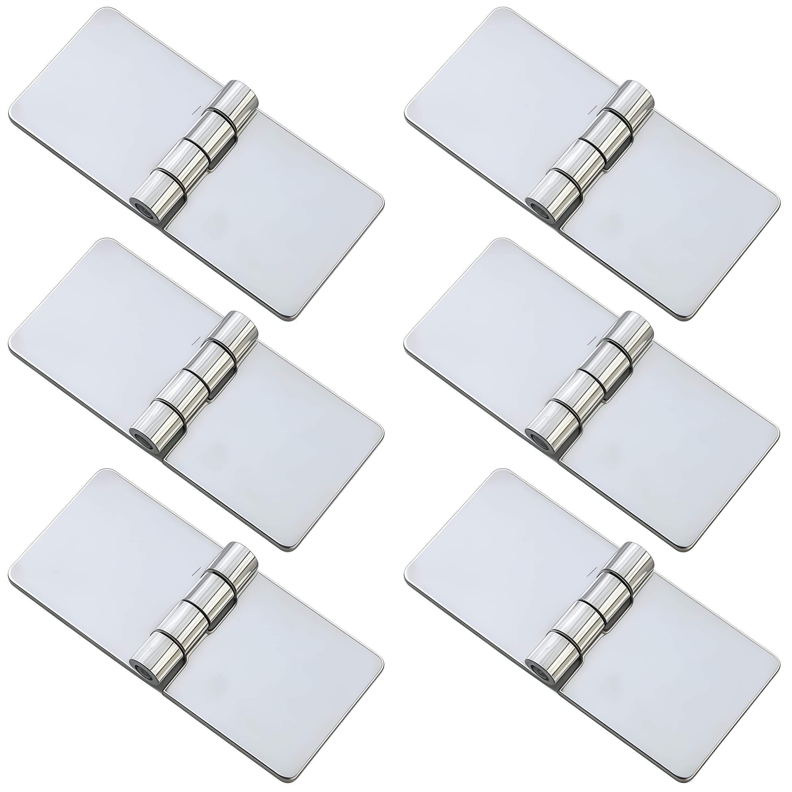 Vbnexyr Regular Folding Hinge 6 Piece Pack Of 270 Degree Stainless Steel Folding Cabinet Door Hinges Suitable For Wooden Crates Doors Windows And Diy Projects 36 * 80 * 2Mm No Holes