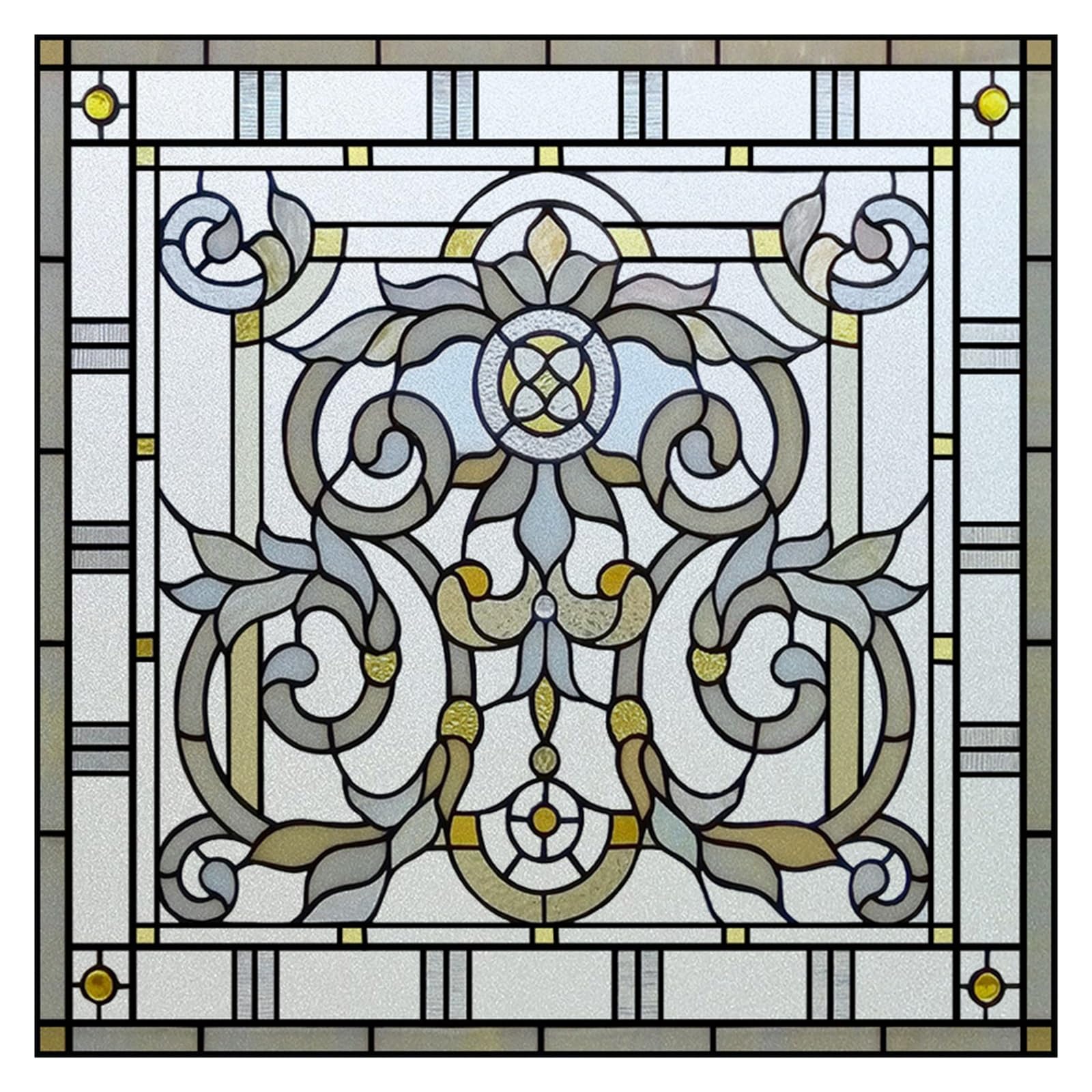 JMORCO Window Film Privacy Stained Glass Window Film Frosted Privacy Static Cling Matte Stickers Shower Kitchen Office Home Decor(17,56X56cm)