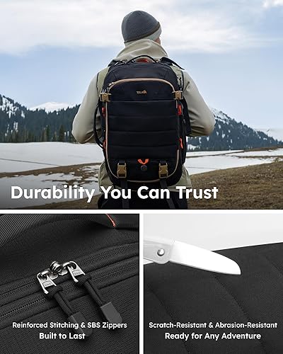 Miniatura 7 de Tolaccea Mochila de viaje de mano, aprobada por la TSA, para hombres y mujeres, con doble almacenamiento para laptop de 17.3 pulgadas, puerto de