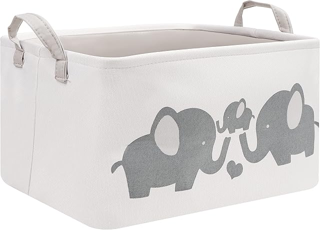 Belle Vous Collapsible Laundry & Storage Basket - 22 x 27 x 37.5cm/8.66 x 10.63 x 14.76 inches - 17 Litre/3.7 Gallons - Fabric Hamper Bin for Clothes - Foldable Baby Toy Organiser Bag with Handles