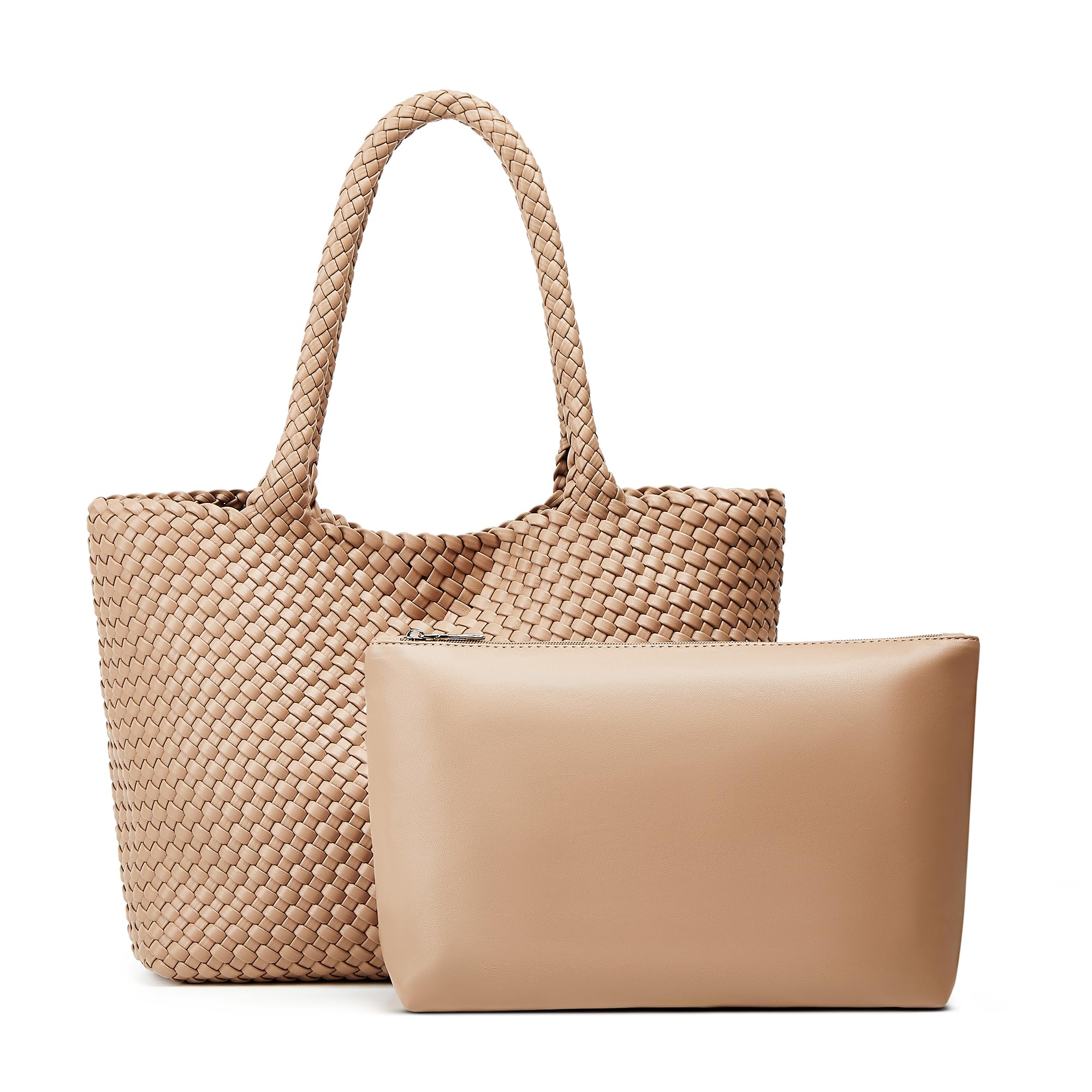 Woven Vegan Leather Tote Bag