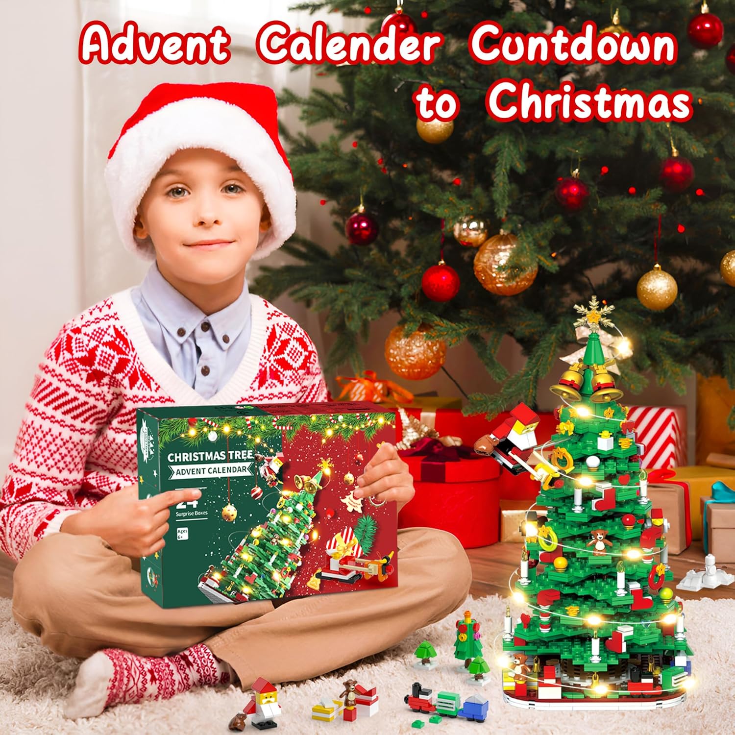 Advent Calendar 2025 Adult kids teen Boys Girls women men, Teenager boys girls LED Christmas Tree Building Set advent calendar 2025 for kids teens boys ,24 Boxes 1100+ Pcs Christmas advent Calendars Building Blocks,kid teen adults advent calendars 2025