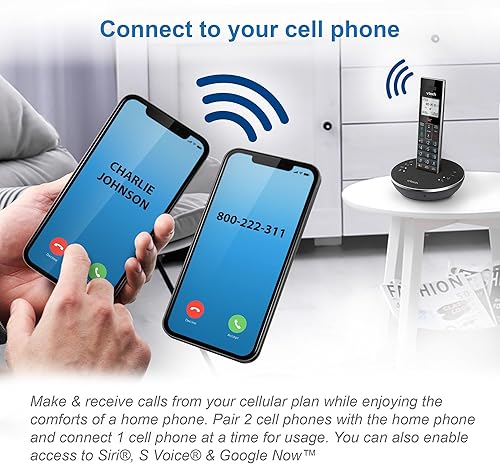 Miniatura 5 de VTech LS6381-2 Altavoz Bluetooth con cancelación de eco, reducción de ruido, transmisión de música, llamadas de PCteléfono fijocelular, emparejado