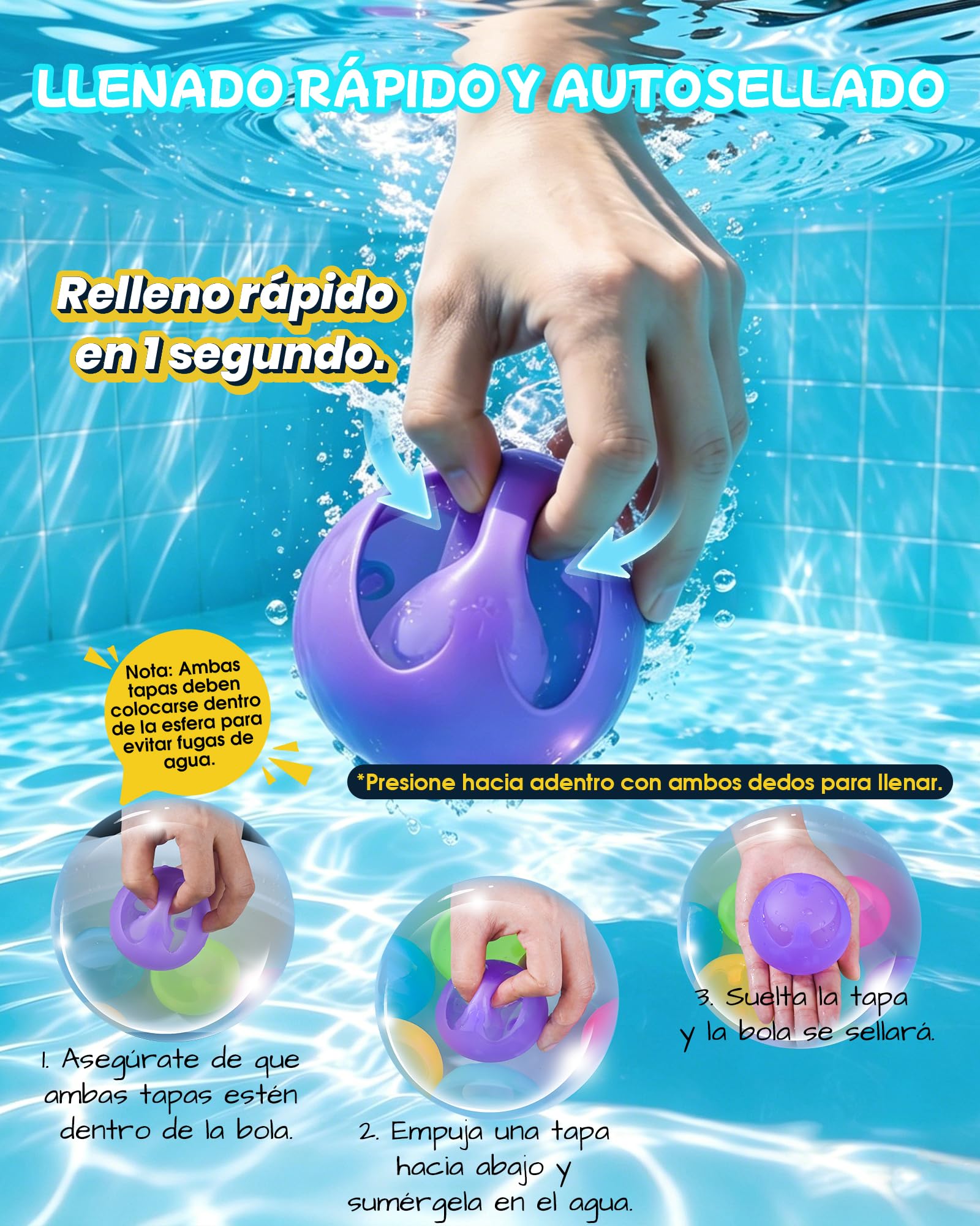 Globos de agua reutilizables Piscina Playa Juguetes de agua Autosellado Llenado rápido Playa Piscina Fiesta Bombas de agua recargables Globos de agua reutilizables Piscina Playa Juguetes de agua Autosellado Llenado rápido Playa Piscina Fiesta Bombas de agua recargables
