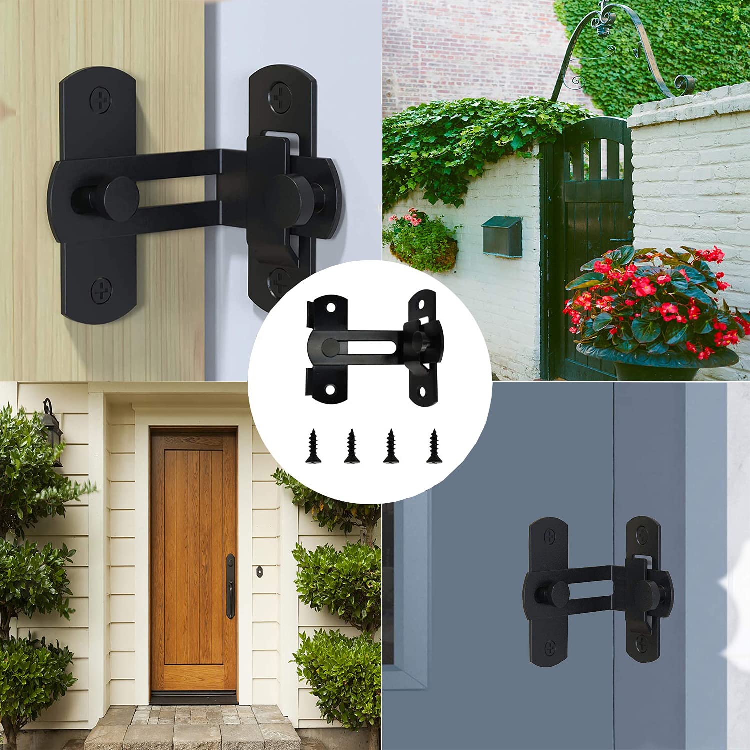 Flip Door Sliding Latch, 90 Degree Heavy Duty Stainless Steel Bar Gate