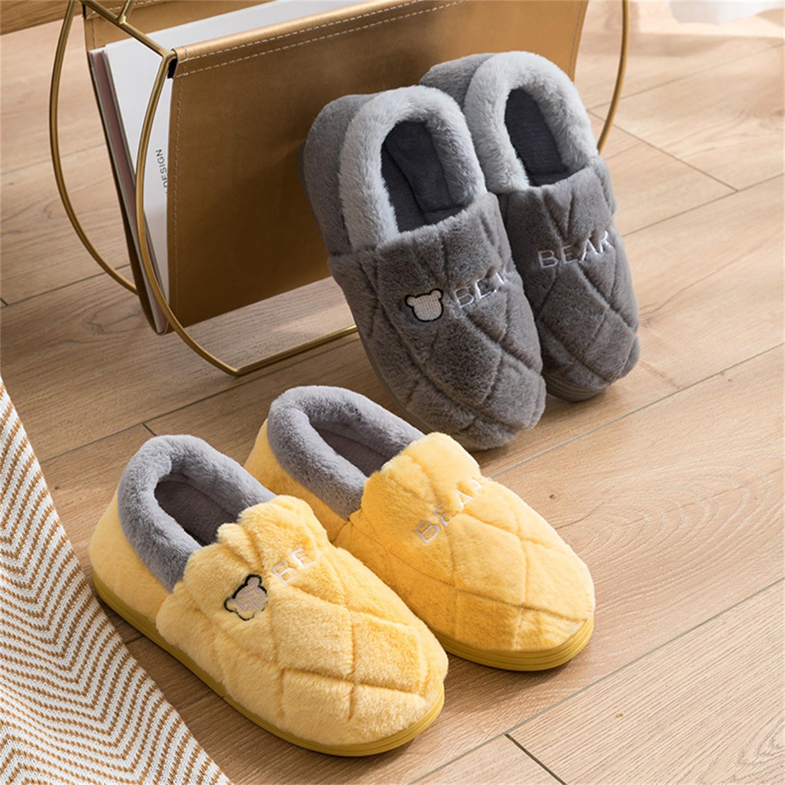 Pantofola invernale Slifori Di Cotone Autunno E Inverno Con Tallone Per Casa Da Casa Usano Pantofole Di Cotone