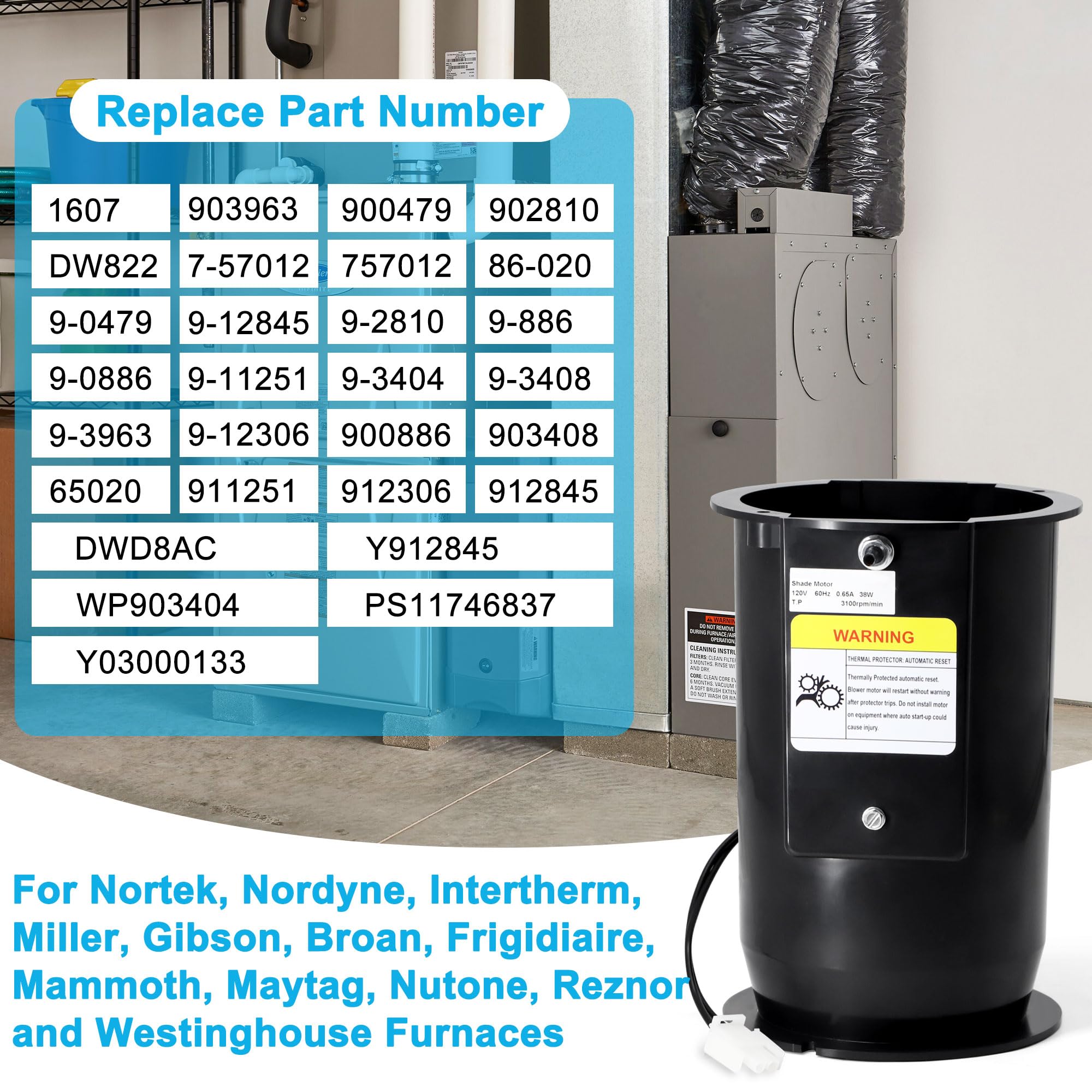 Inducer Fan Motor Furnace Draft Inducer Blower Intertherm Furnace
