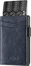 VULKIT Credit Card Holder Leather Card Wallet RFID Blocking Automatic Pop Up Business Card Case for Cards & Notes