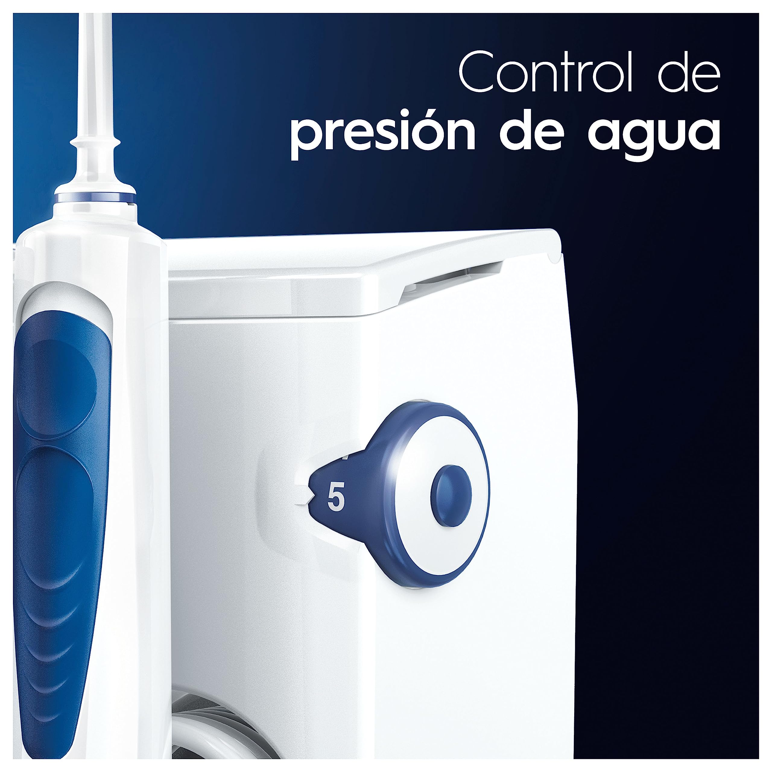 Oral-B Centro de Salud Bucal + Cepillo de Dientes Eléctrico Pro 1, Blanco - Irrigador Dental con 5 Modos de Presión de Agua, 1 Cabezal Oxyjet Y 1 Cabezal Water Jet, Cepillo Dental con 2 Recambios
