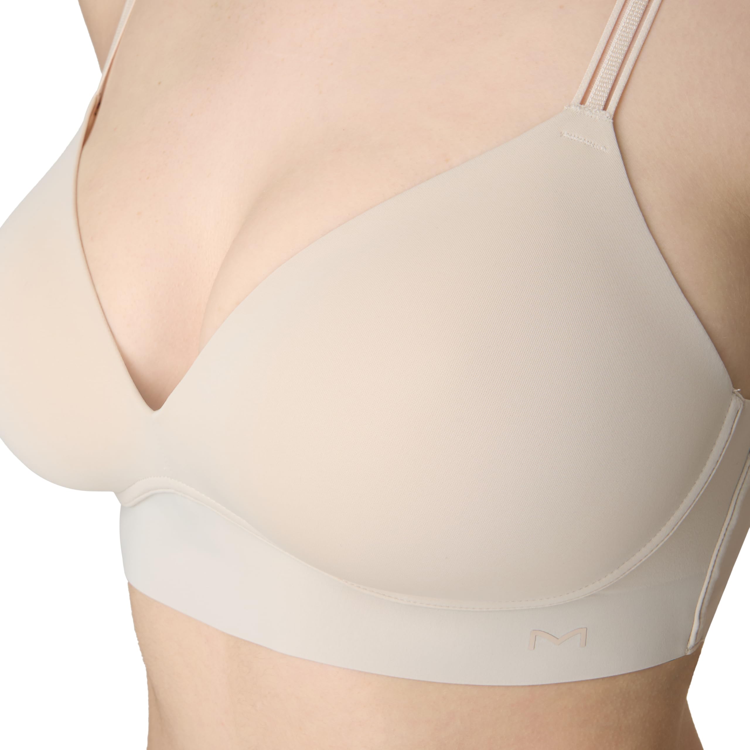 Maidenform Damski biustonosz bez fiszbin, z fiszbinami i ramiączkami, Beżowy biszkopt, M