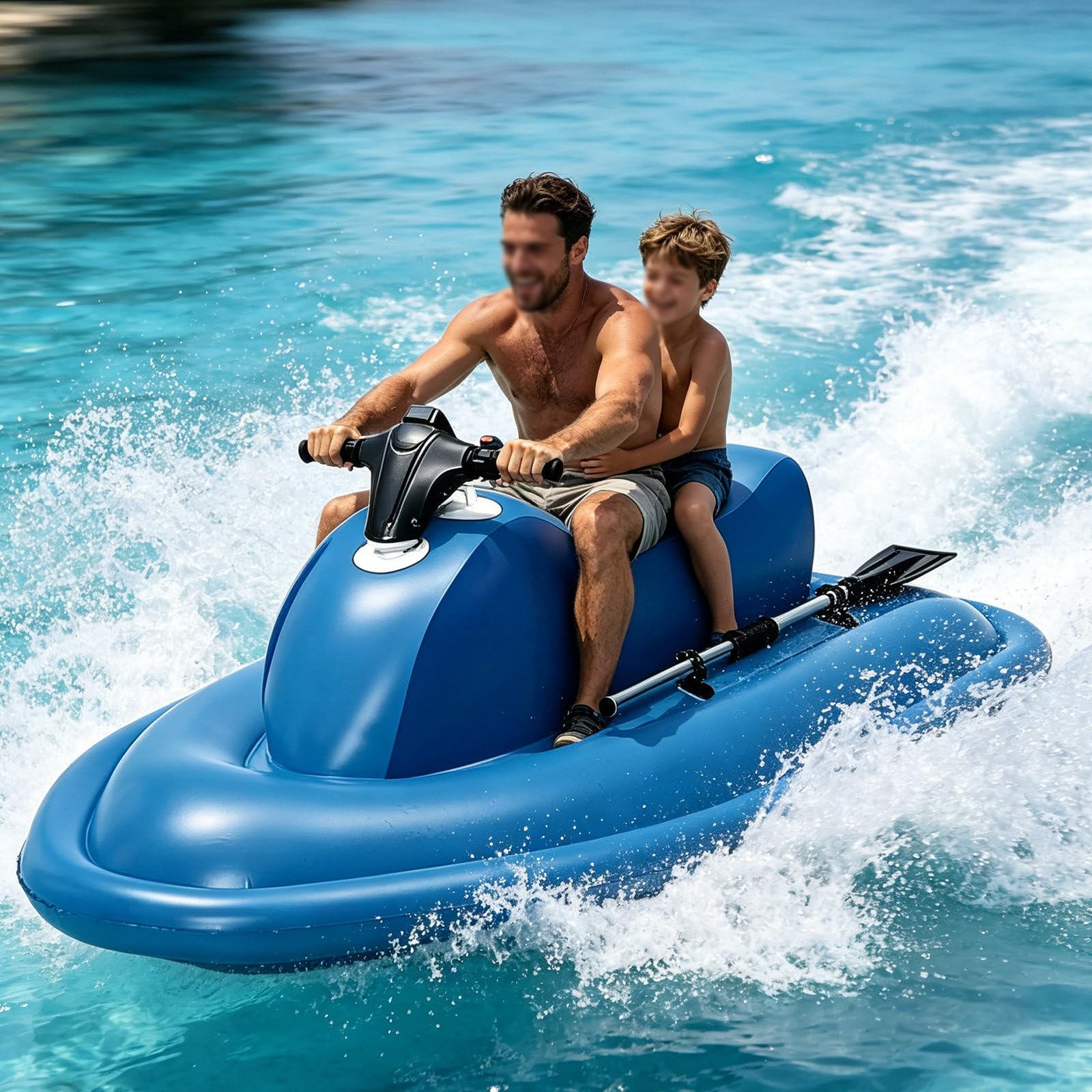 DzkZen Electric Rush Wave Surf Boat Jet Ski – 500W/700W Underwater Propeller, Inflatable Boat with Motor, Max Load 330 lbs, for Water Sports 500W16A