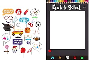 Back to School Party Photo Booth Props First Day of School with...