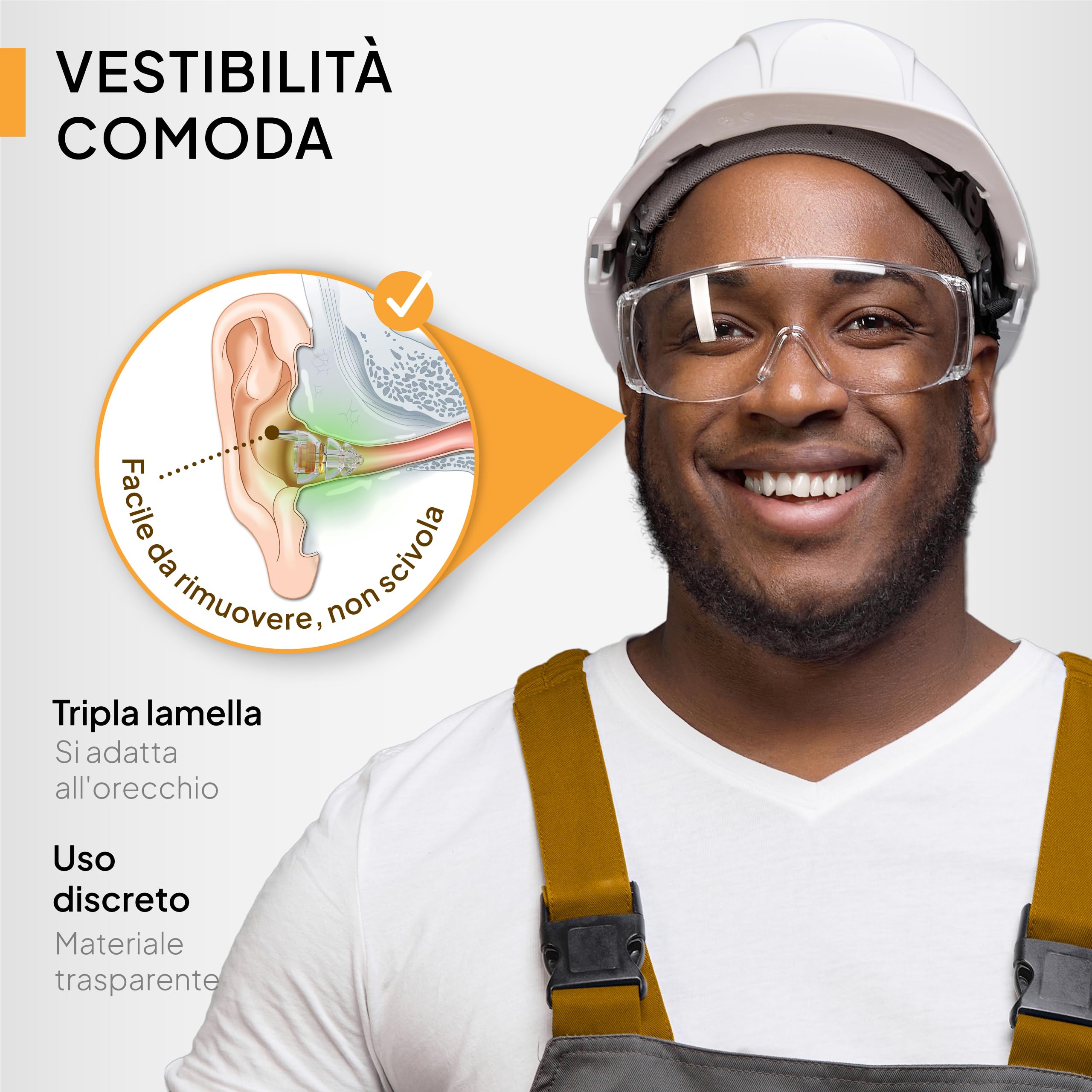 Senner® WorkPro - Tappi per le orecchie per la protezione dell'udito, con contenitore in alluminio. Facili da indossare e delicati, proteggono dai rumori durante il lavoro