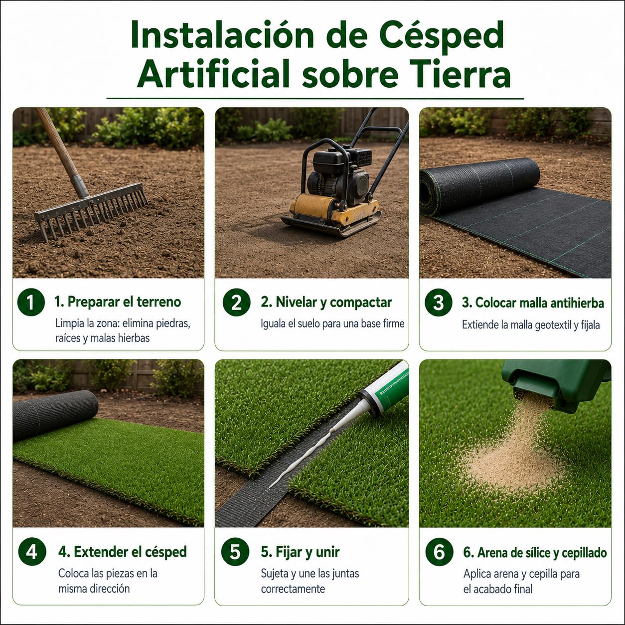Césped Artificial DUBAI 40 mm | Rollo 1x5 m |Natural y Realista | Resistente UV | Hilo en Forma de C | Reciclable y No Tóxico | Alta Densidad 18.900 Puntadas | Drenaje 800 l/h/m²