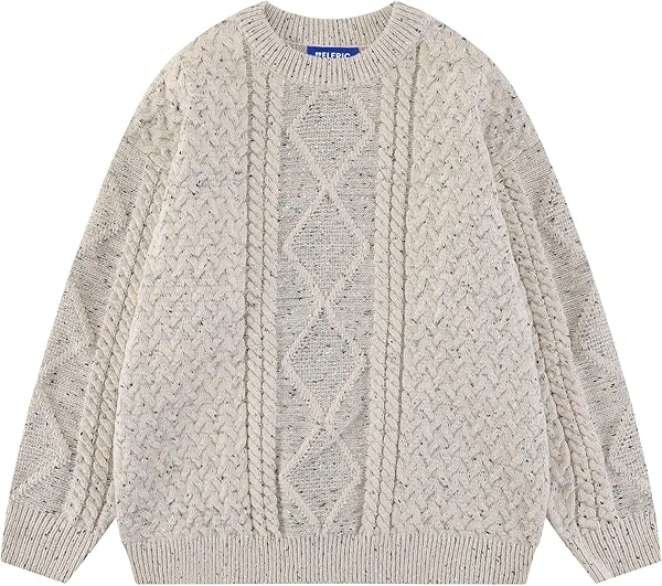 Aelfric Eden Women Solid Sweater Crew Neck Long Sleeve Knit Sweater Oversized Pullover Sweater
