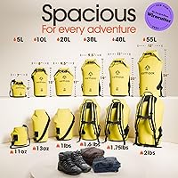 Vista 2 de Earth Pak Bolsa Seca Impermeable - Mochila Impermeable de Cierre Enrollable Superior Mantiene el Equipo Seco para Kayak con Funda Impermeable