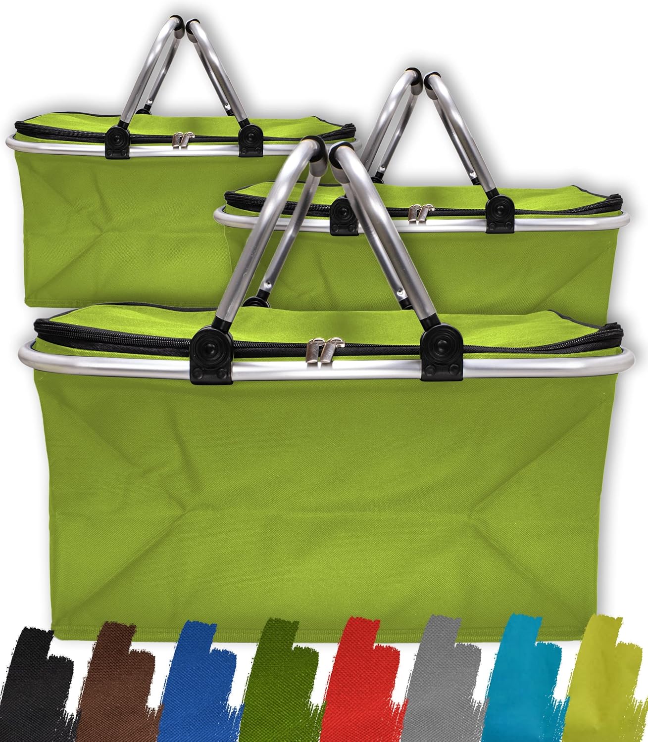 eBest Foldable Shopping Basket, With Padded Carry Handles and Zip Lid