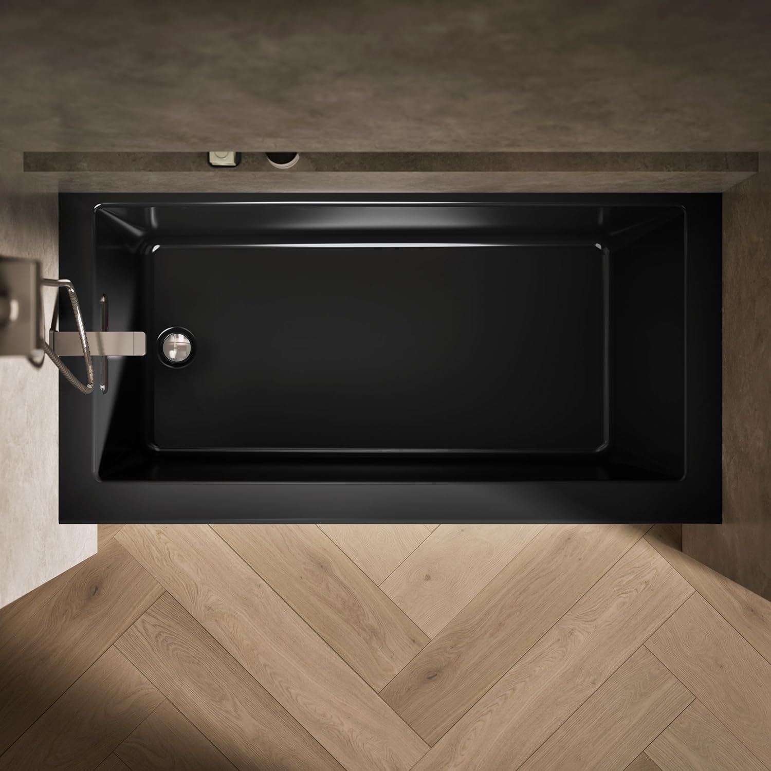 Kohler 1956-LA-7 Underscore® 60" x 30" alcove bath, left drain, Black Black