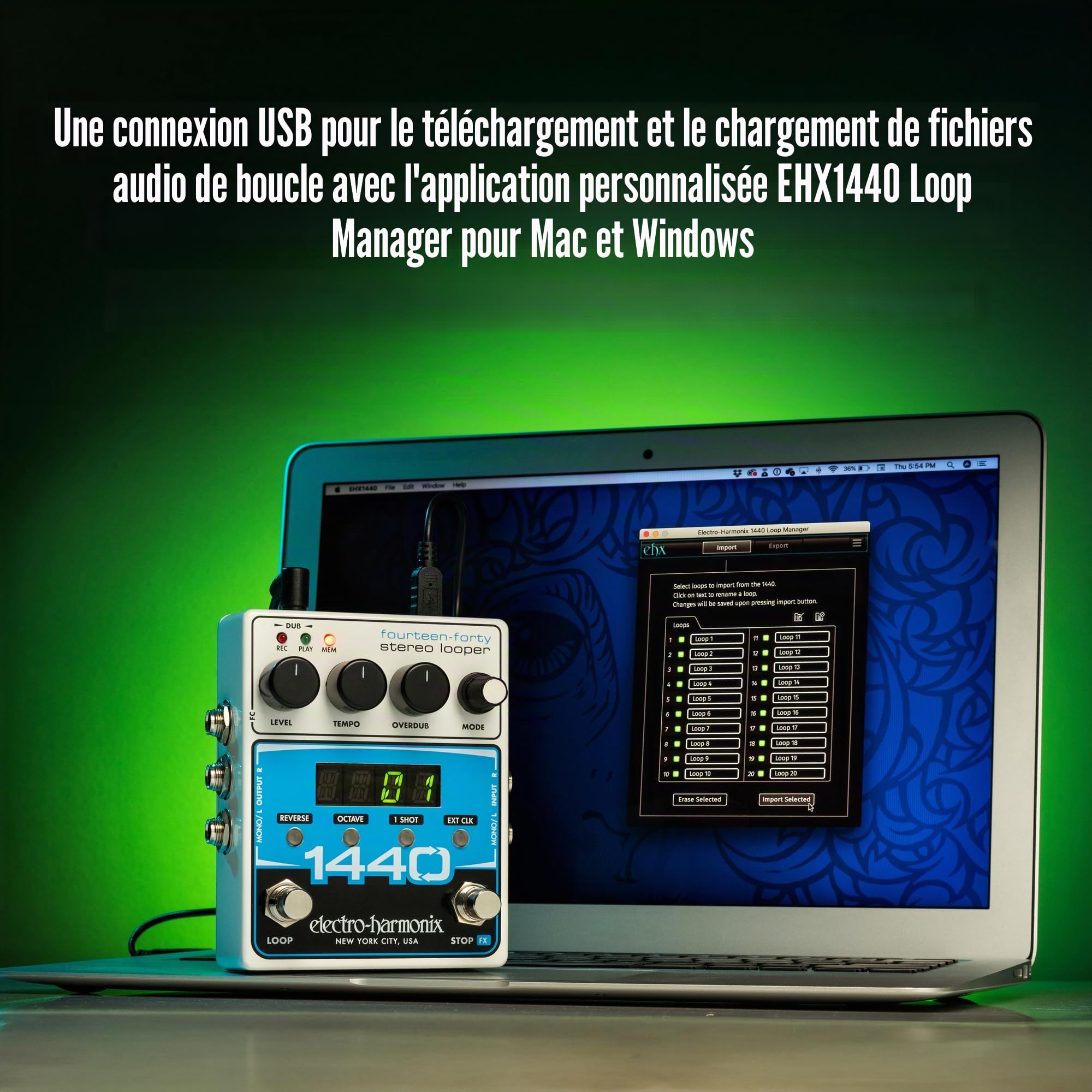 Electro Harmonix 1440 Looper stéréo Distorsion pour guitares