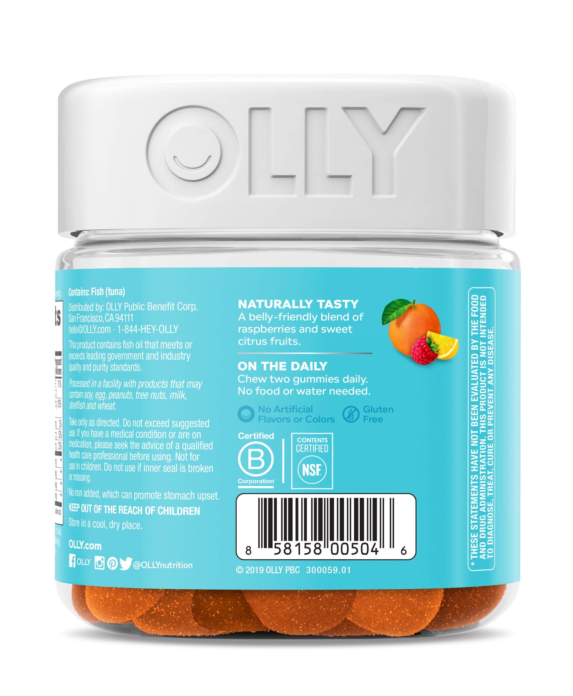 Olly Prenatal Multivitamin Gummy, Folic Acid, Vitamin D, Omega DHA