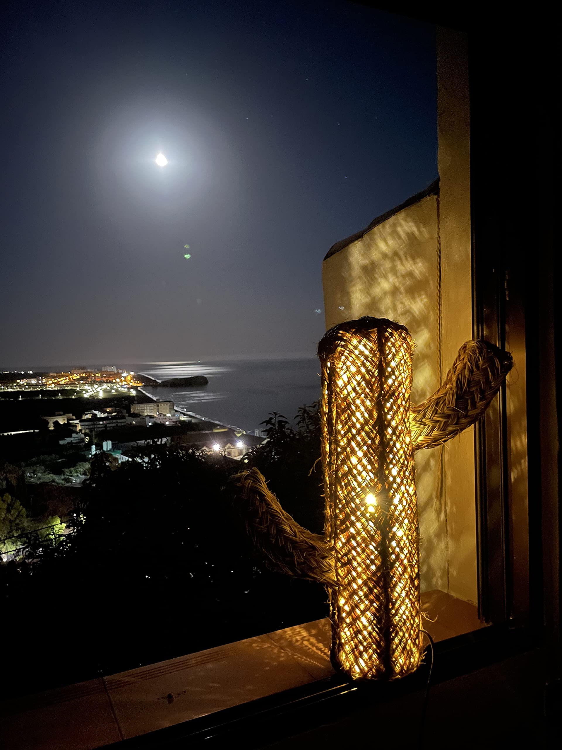Jarapa Home Made with love Cactus de espato lámpara de pie de led para Exteriores e Interiores, decoración jardín y terraza, Adornos para salón, luz led Ambiente (105 cm)