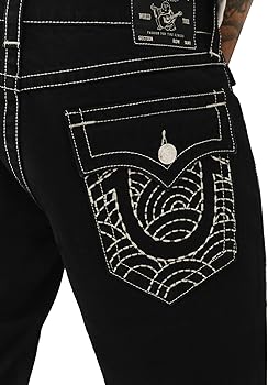 True Religion Men's Ricky Single Needle Flap Sashiko BK Pocket 1/2
