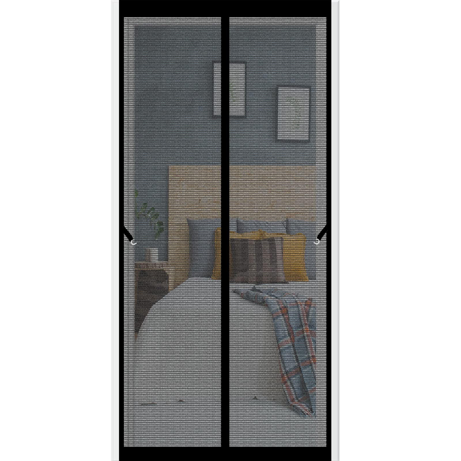 Anti Mosquito Mesh Curtain 225 x 240 cm Curtain Insect Mesh Easy to Install Lets Fresh Air in Bug Mesh Curtain for Balcony Patio Terrace Kitchen Doors, Black — image 1