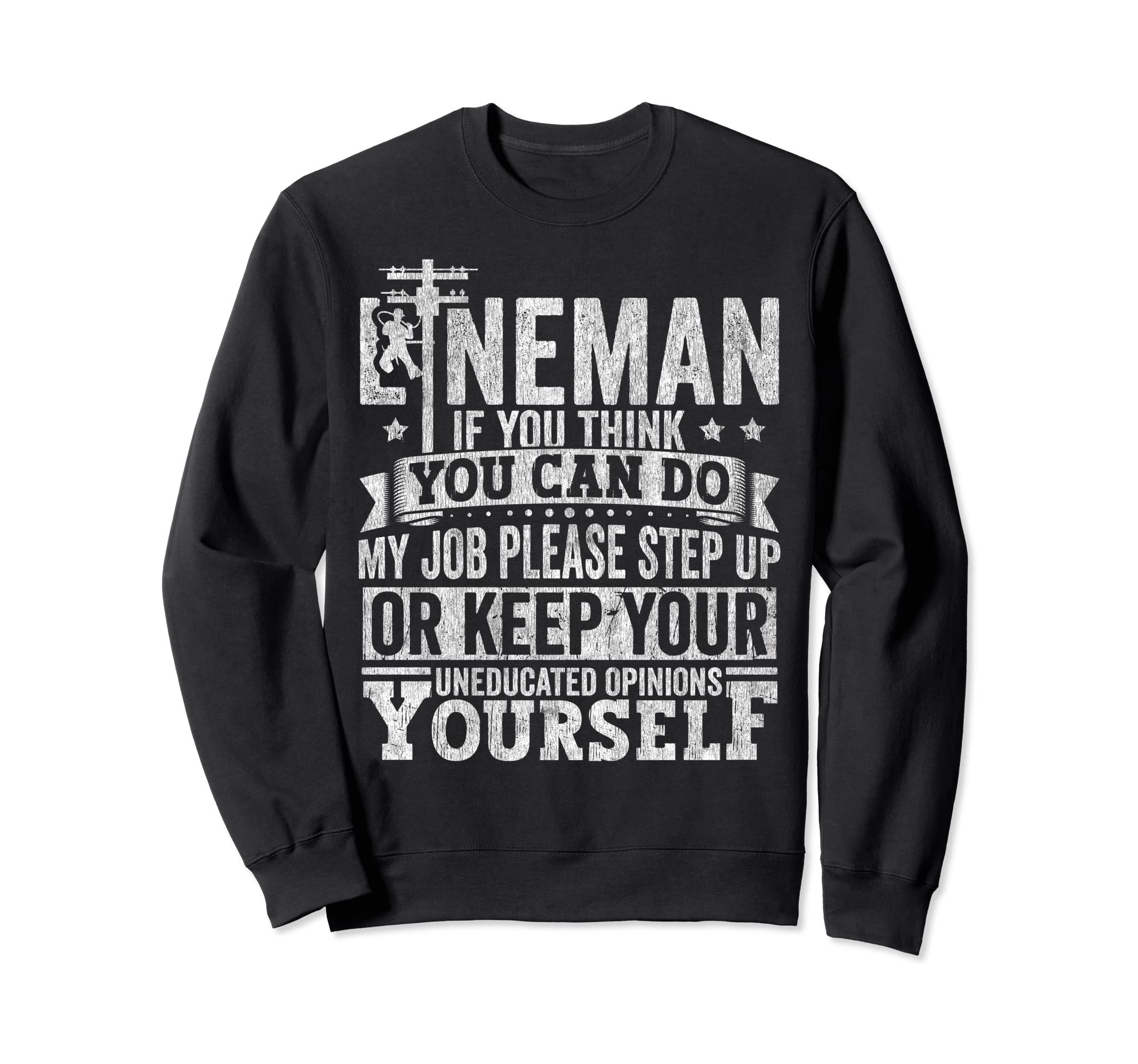 Funny Lineman Gifts For MenLineman Apparel Electrician Power Pole Eletric Lineman Men Sweatshirt