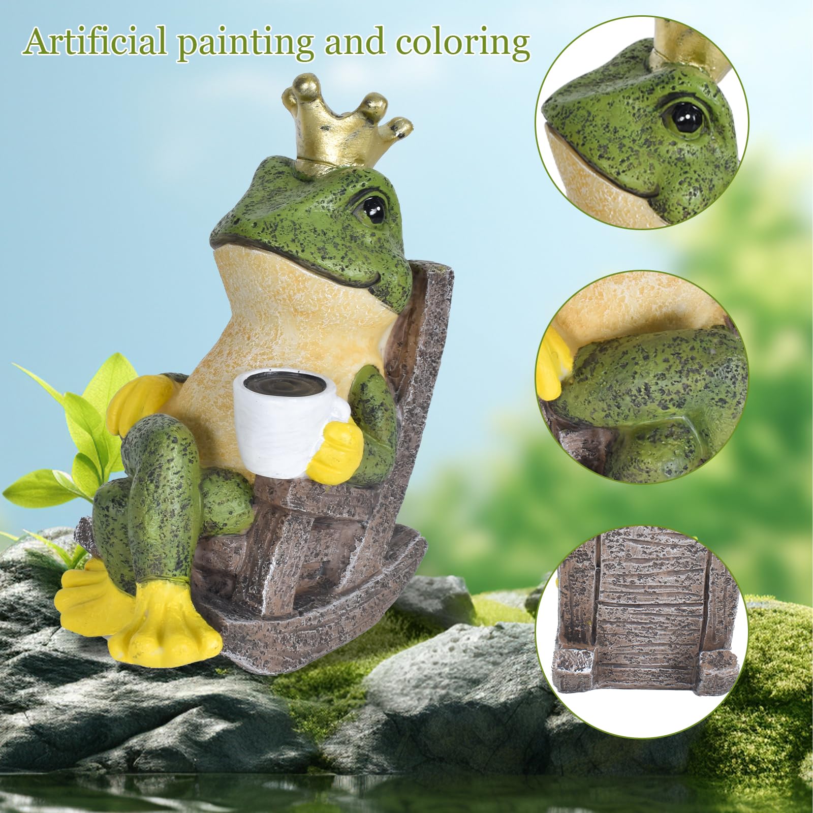 Frosch Figuren Statue Mit Kaffee Frosch Ornament Ga Produktbild-Vorschau 5