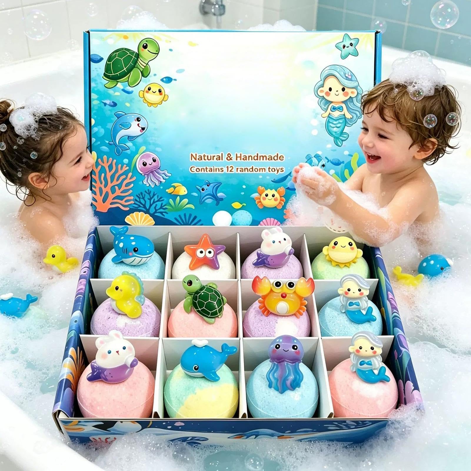 Badekugeln für Kinder, 12 Stück, sanft und erfrischend