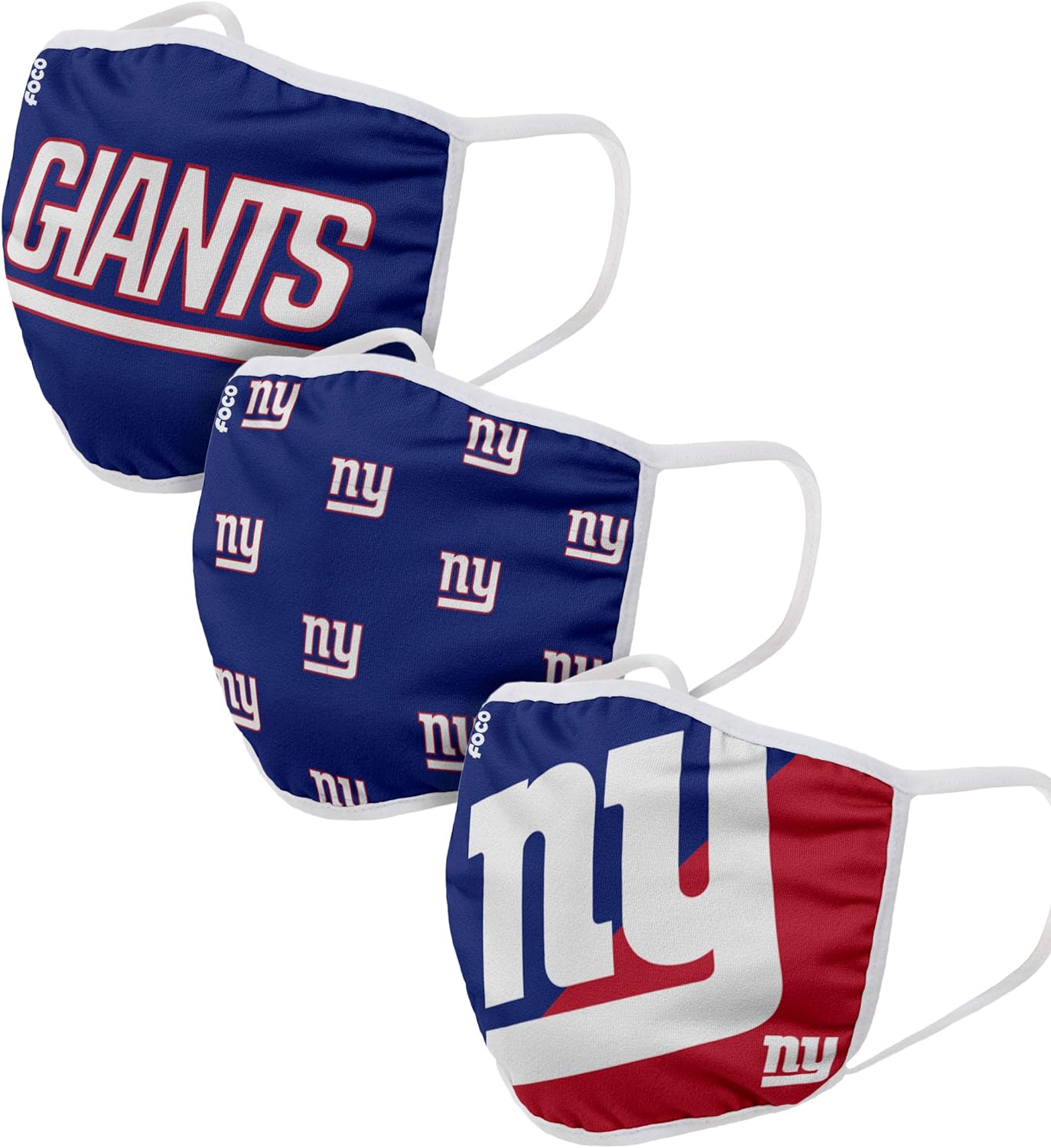 FOCO New York Giants NFL Face Cover - Adult - 3 Pack