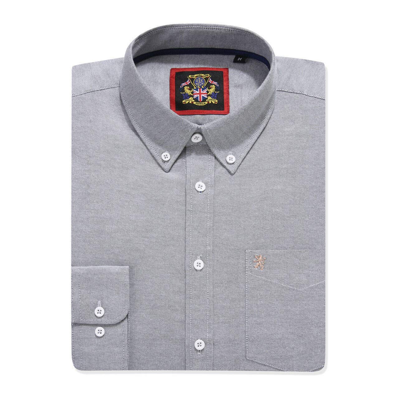 JANEO BRITISH APPAREL Nos Tibi Serviat UK CoMens Oxford Plain Navy Shirt, Slightly Tapered Fit, Button Down Collar, Long Sleeve, Formal or Casual Attire English Style by Janeo British Apparel