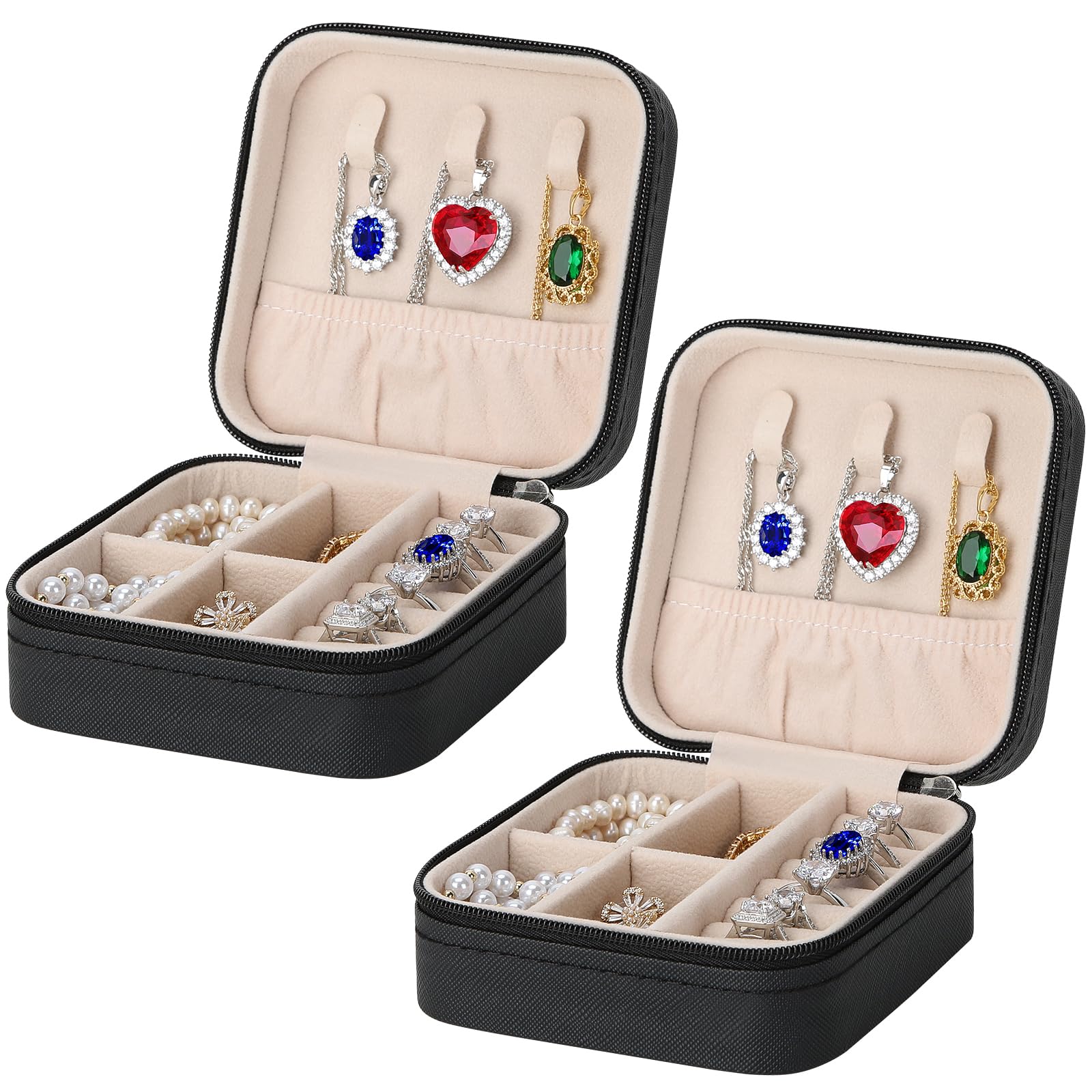 Amazon.com: LETURE PU Leather Small Jewelry Box, Travel Portable