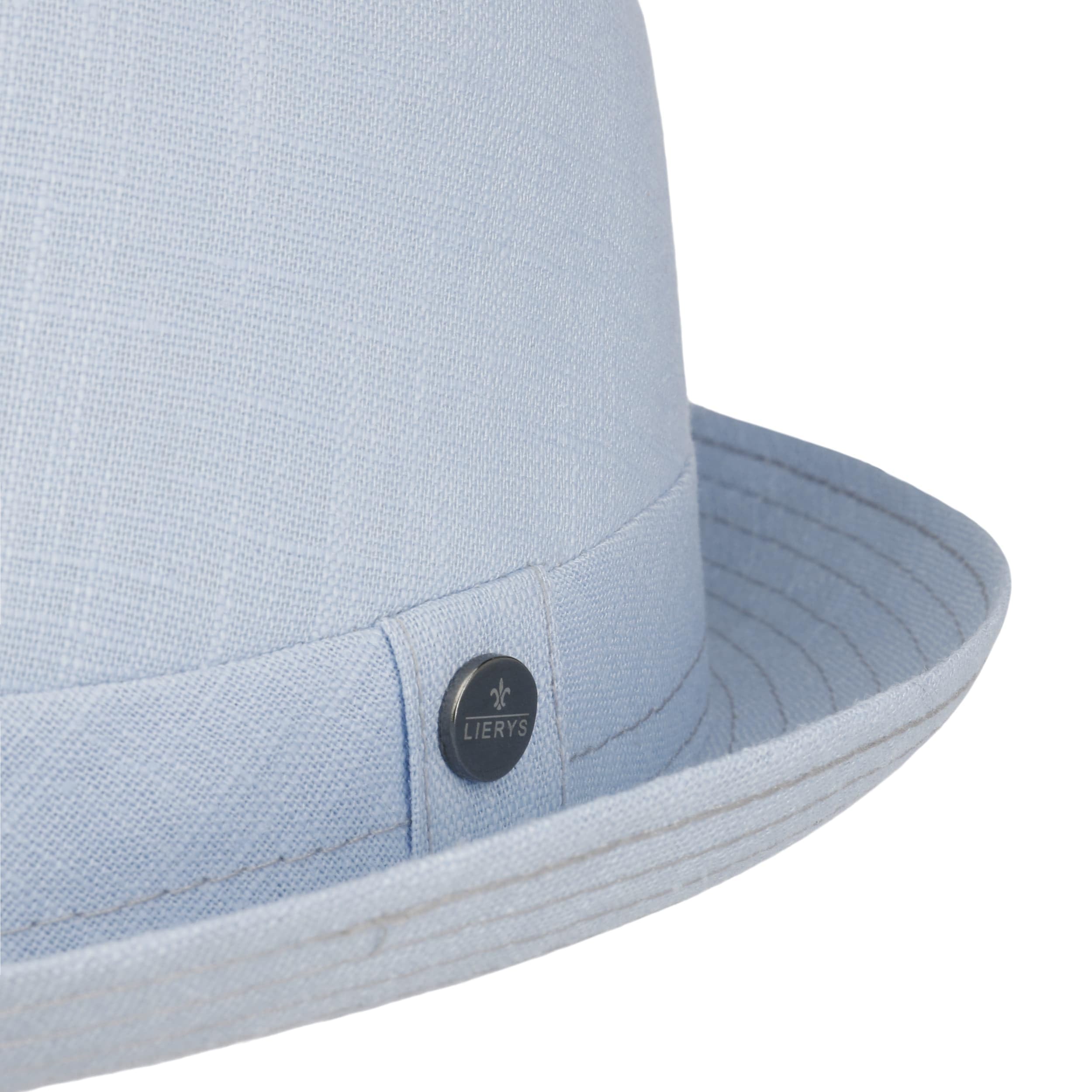 LIERYS Pork Pie Leinenhut meliert Made in Italy Herren Damen Sommer Winter