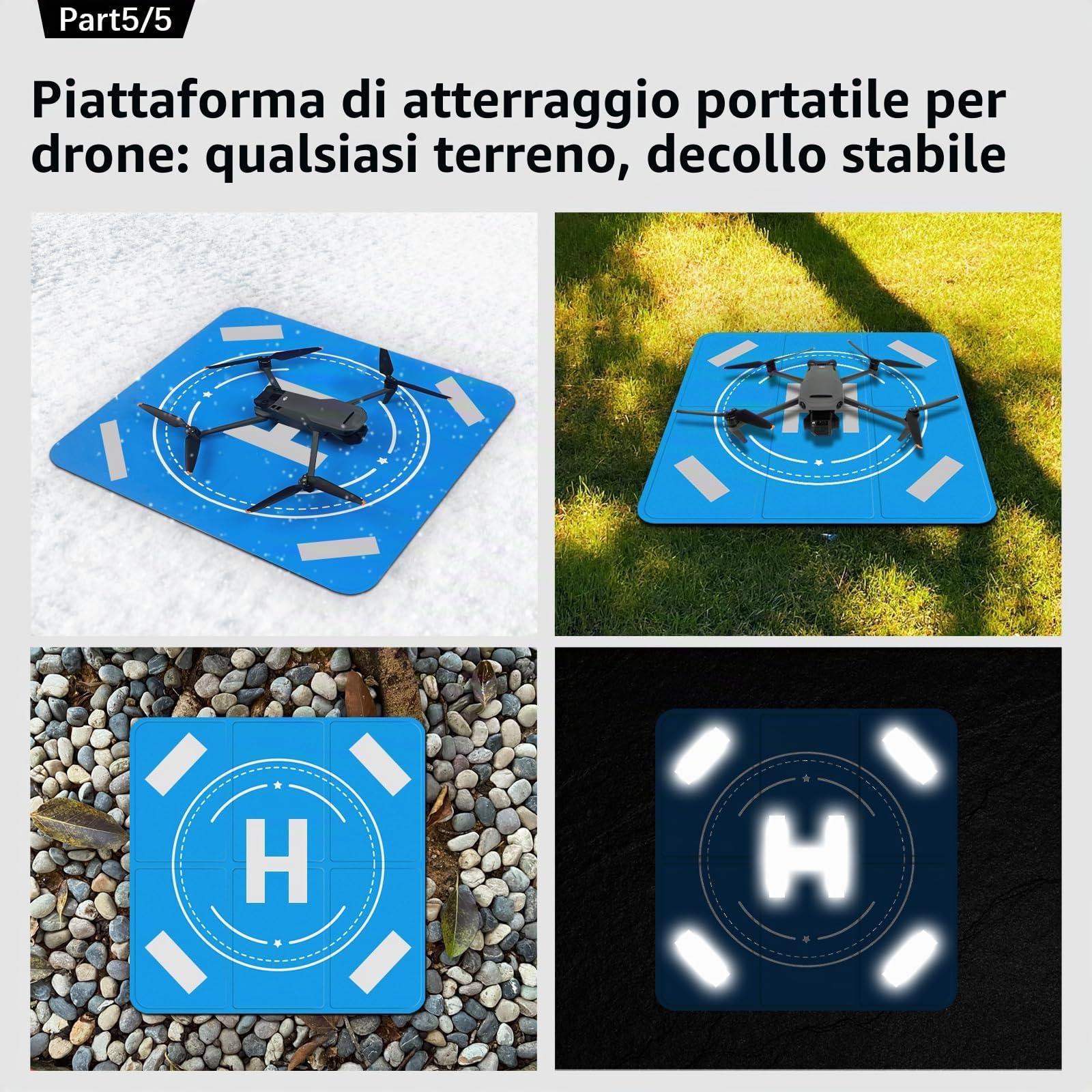 Set di accessori in valigia rigida FPVtosky per DJI Mini 5 Pro, set di accessori per droni include valigia a due strati, posto di atterraggio, cordino, pellicola protettiva per lo schermo, copertura