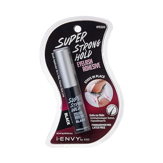 i-Envy by Kiss Super Strong Hold Eyelash Adhesive Black Brush On Latex Free