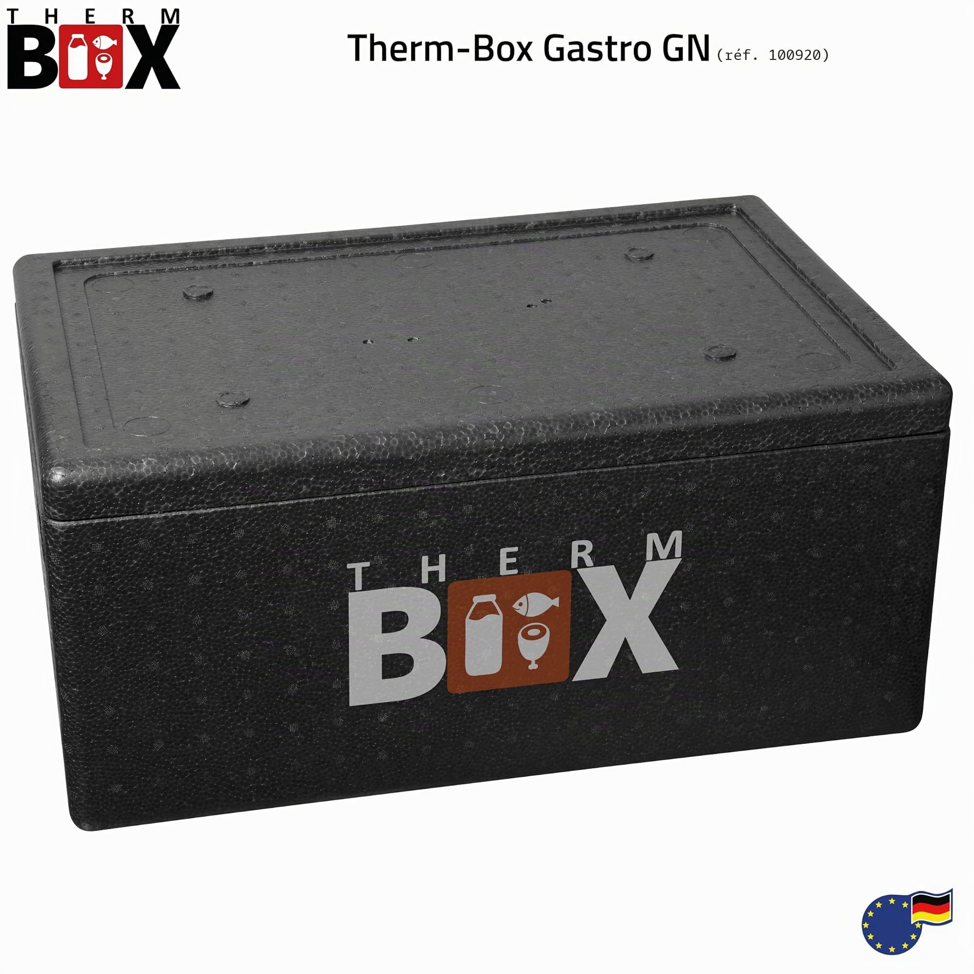 Therm Box Boîte en polystyrène Grande boîte isolée de 40 litres Thermobox Keep Warm Cooler Box Conteneur Thermique GN Intérieur : 53,9x34x21,9cm Réutilisable