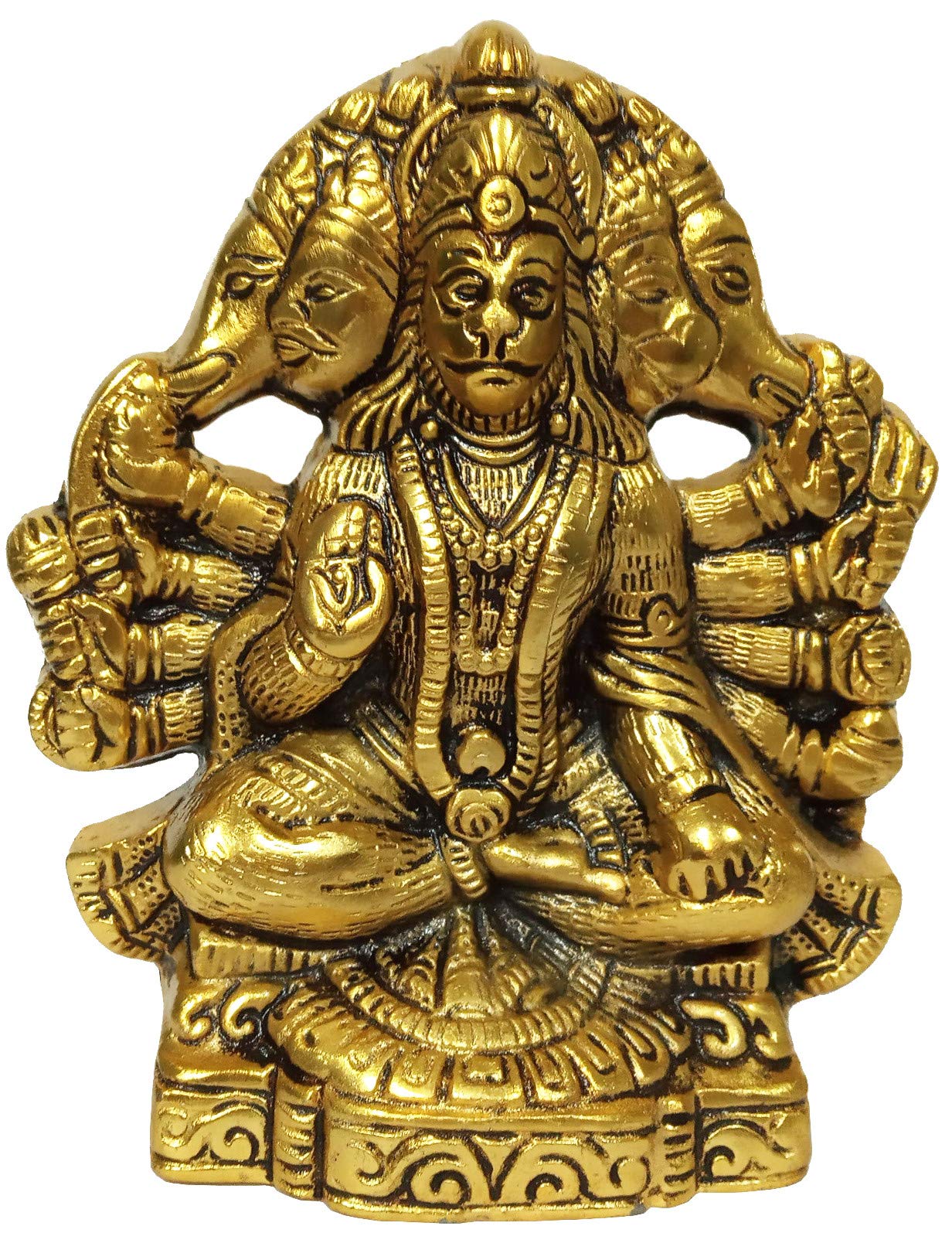 Purpledip Decorazione Murale In Metallo OM Ganesha Namaha - 7,6x33 Cm, Pressofusione In Lega, Portafortuna Per Casa E Tempio - 4