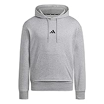 Adidas Homme Essentials FEELCOZY Fleece Hoodie, Medium Grey Heather, Black, L