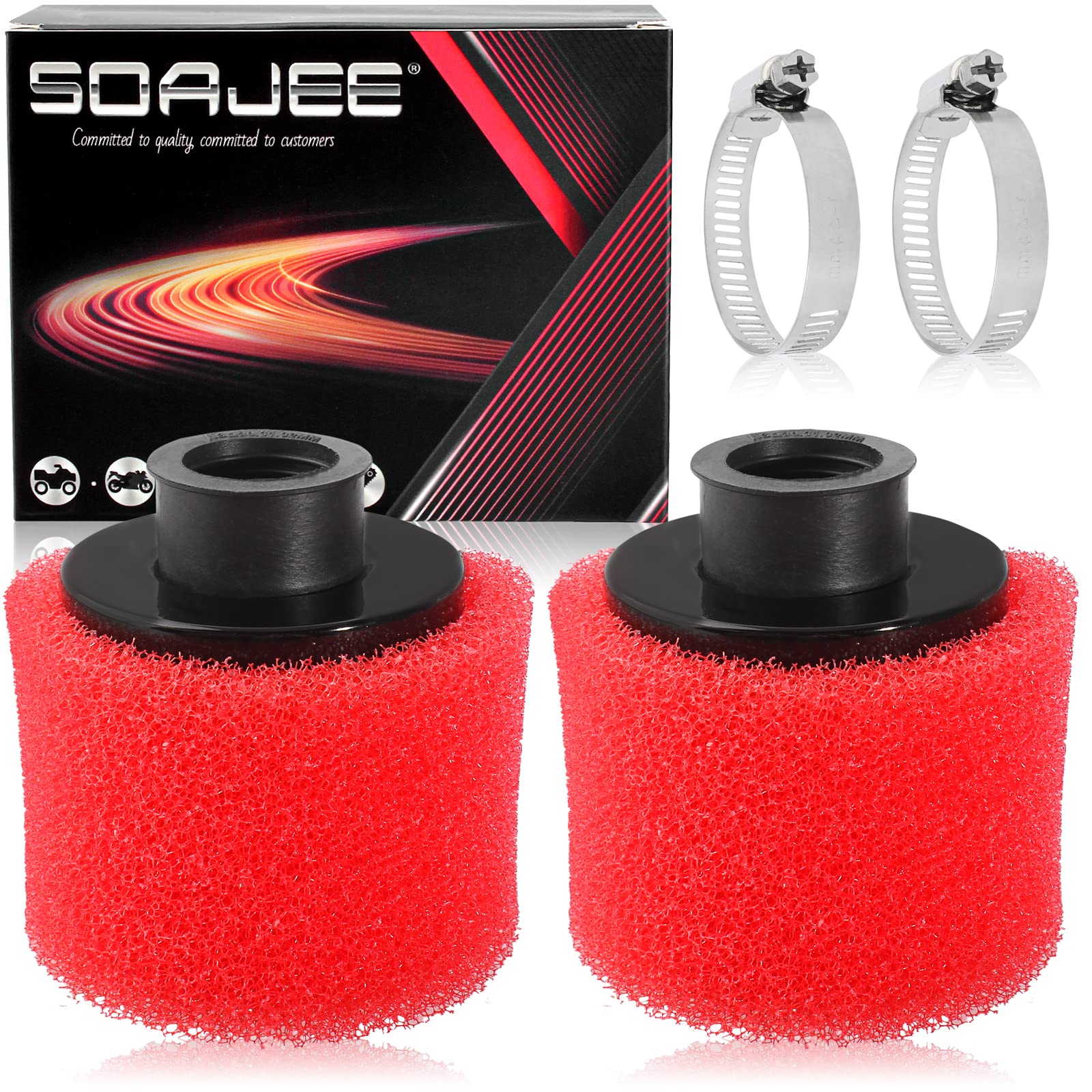 32MM Red Bent Foam Air Filter For 50cc 110cc 125cc ATV Pit Quad - Foto 3