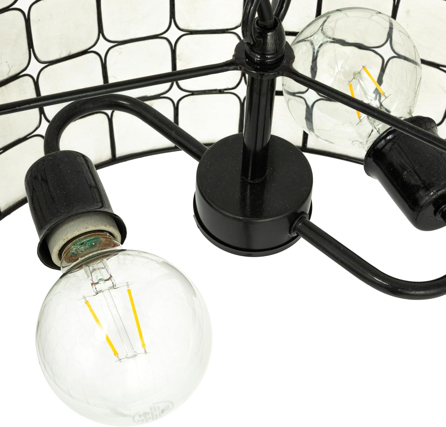 Creative Co-Op Capiz Shell Pendant Lamp, Black