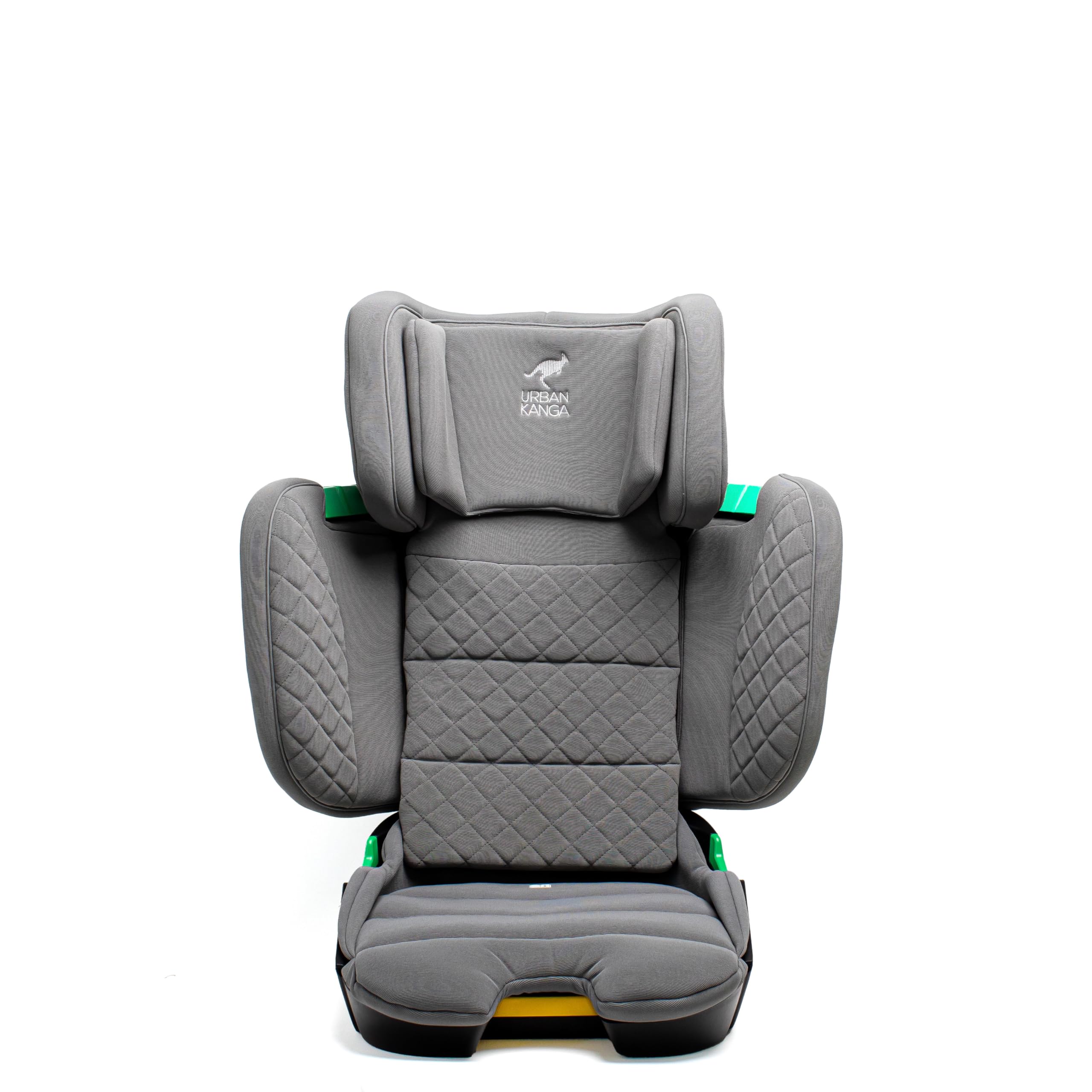 Urban Kanga Wallaroo Grow Autostoel 76–150 cm (i-Size R129) – Opvouwbare kinderautostoel met geïntegreerde 5-puntsgordel, ISOFIX en Top Tether, vanaf ca. 15 maanden (Zwart