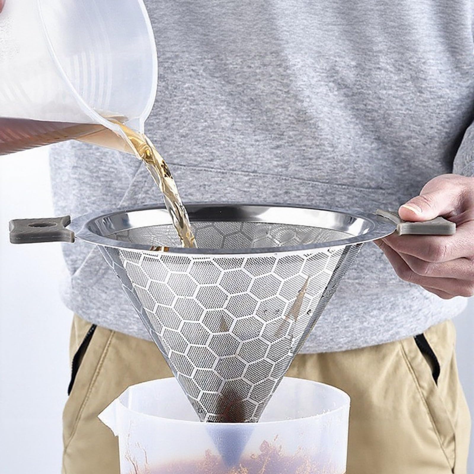 Sieb aus Edelstahl 30,5 cm Feines Mesh Küchenfilter für Suppen Brühen und Tee Robust Spülmaschinenfest Ergonomischer für griff Silber