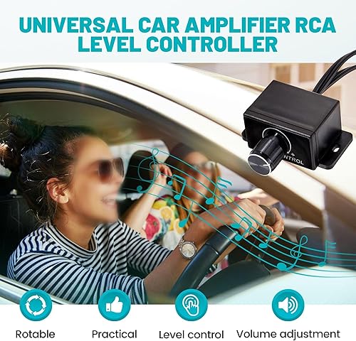 Miniatura 7 de NuIth Amplificador universal para automóvil, controlador de nivel RCA, perilla de control de graves de audio para automóvil, cable de control de