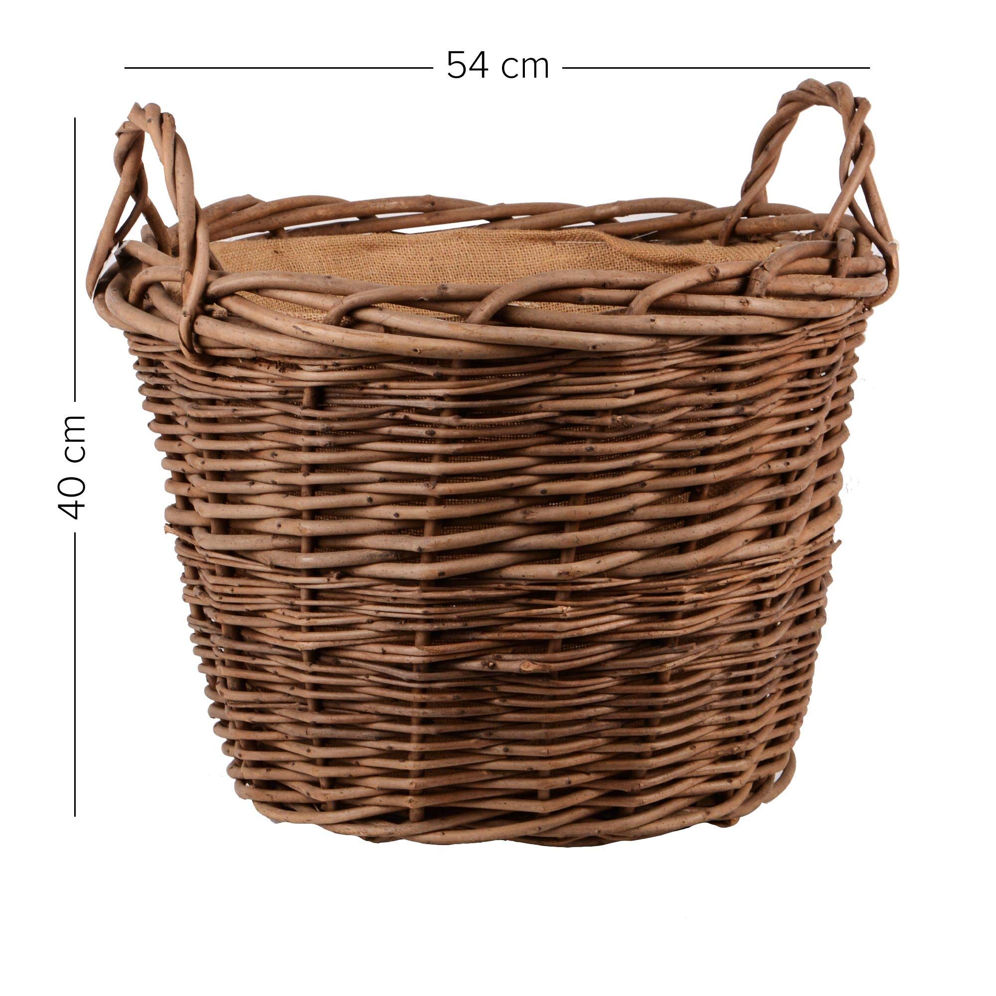 UNUS Lot de 3 paniers ronds tressés en osier avec anse